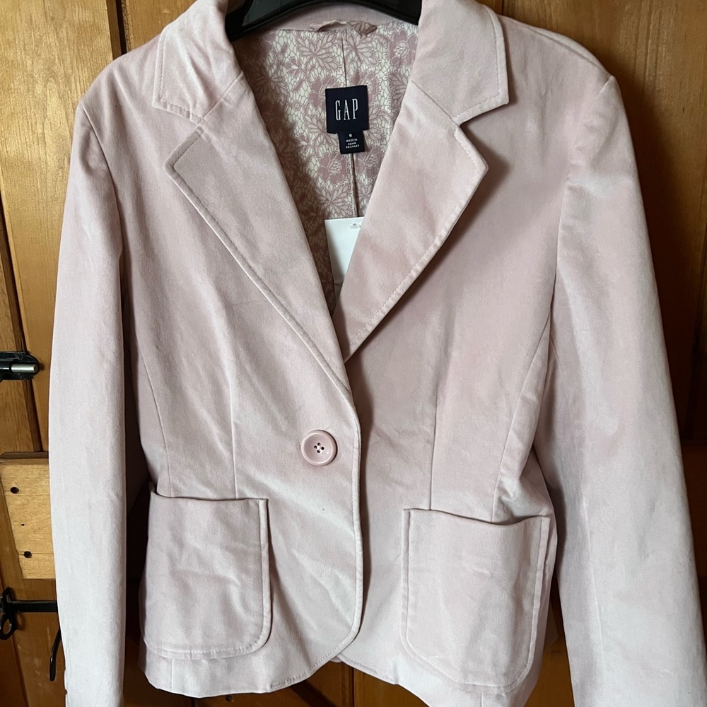 Gap Pink Velvet Blazer Size 8 NWT